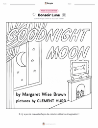 Page de coloriage Bonsoir Lune pour les enfants