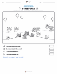 Aperçu de la feuille de travail imprimable Bonsoir Lune