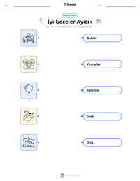 İyi Geceler Ay çocuklar için yazdırılabilir çalışma sayfası