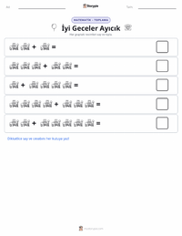 İyi Geceler Ay yazdırılabilir çalışma sayfası önizlemesi