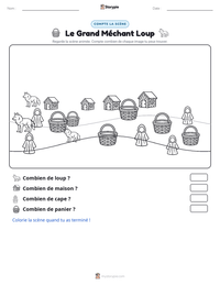 Aperçu de la feuille de travail imprimable Le Grand Méchant Loup