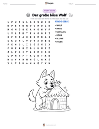 Der große böse Wolf druckbare Arbeitsblatt Vorschau