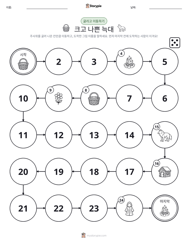 주사위 굴리고 이동하기 게임