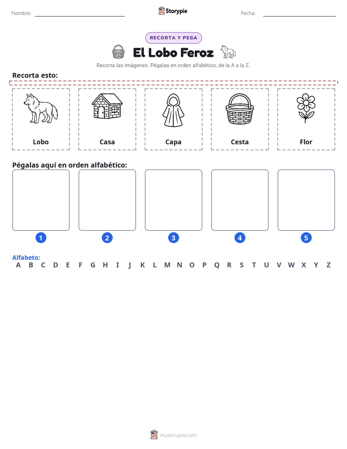 Cortar y Pegar el Alfabeto