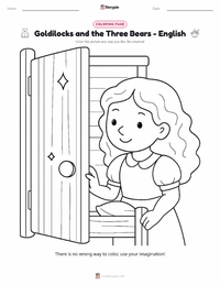 Goldilocks and the Three Bears - English coloring page for kids