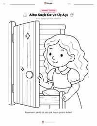 Goldilocks ve Üç Ayı - İngilizce çocuklar için boyama sayfası