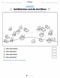 Goldlöckchen und die drei Bären - Englisch druckbare Arbeitsblatt Vorschau