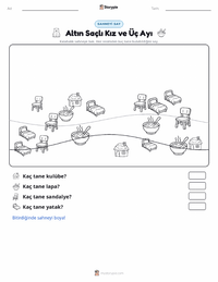 Goldilocks ve Üç Ayı - İngilizce yazdırılabilir çalışma sayfası önizlemesi