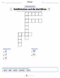 Goldlöckchen und die drei Bären - Englisch druckbare Arbeitsblatt Vorschau