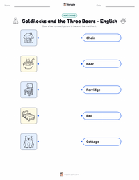 Goldilocks and the Three Bears - English printable worksheet for kids