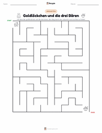 Goldlöckchen und die drei Bären - Englisch druckbare Arbeitsblatt Vorschau