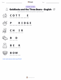 Goldilocks and the Three Bears - English printable worksheet preview