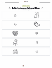 Goldlöckchen und die drei Bären - Englisch druckbare Arbeitsblatt Vorschau