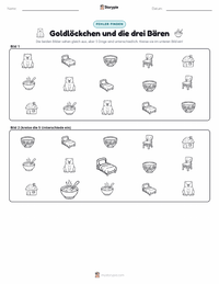 Goldlöckchen und die drei Bären - Englisch druckbare Arbeitsblatt Vorschau