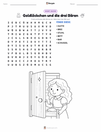 Goldlöckchen und die drei Bären - Englisch druckbare Arbeitsblatt Vorschau