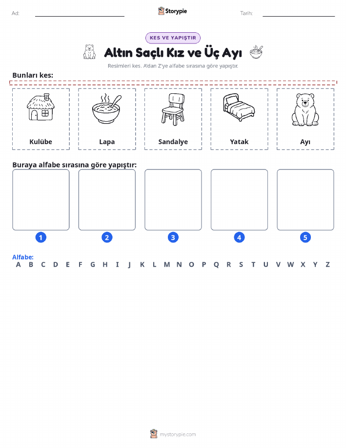 Kes & Yapıştır Alfabe