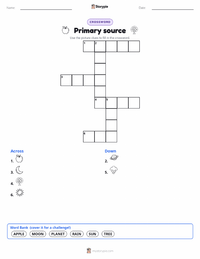 Primary source printable worksheet preview