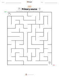 Primary source printable worksheet preview