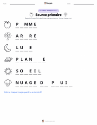 Aperçu de la feuille de travail imprimable Photosynthèse