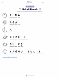 Fotosentez yazdırılabilir çalışma sayfası önizlemesi