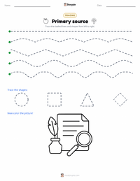 Primary source printable worksheet preview