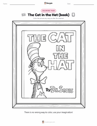 The Cat in the Hat (book) coloring page for kids