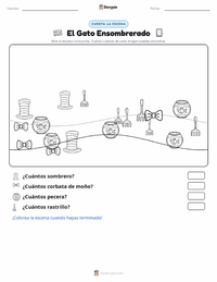 Vista previa de la hoja de trabajo imprimible de El Gato en el Sombrero (libro)