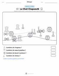 Aperçu de la feuille de travail imprimable Le Chat Chapeauté (livre)