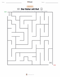 Der Kater mit dem Hut (Buch) druckbare Arbeitsblatt Vorschau