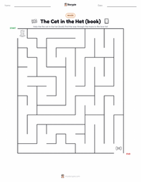 The Cat in the Hat (book) printable worksheet preview