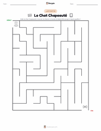 Aperçu de la feuille de travail imprimable Le Chat Chapeauté (livre)