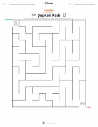 Şapkalı Kedi (kitap) yazdırılabilir çalışma sayfası önizlemesi