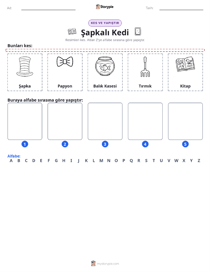 Kes & Yapıştır Alfabe