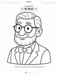 Dr. Seuss coloring page for kids