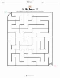 Dr. Seuss printable worksheet preview