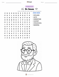 Theodor Seuss Geisel afdrukbare werkblad voorbeeld