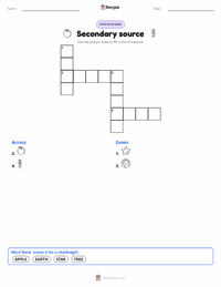 Secondary source printable worksheet preview
