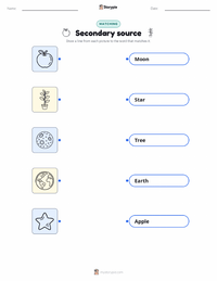 Secondary source printable worksheet preview
