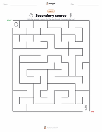 Secondary source printable worksheet preview
