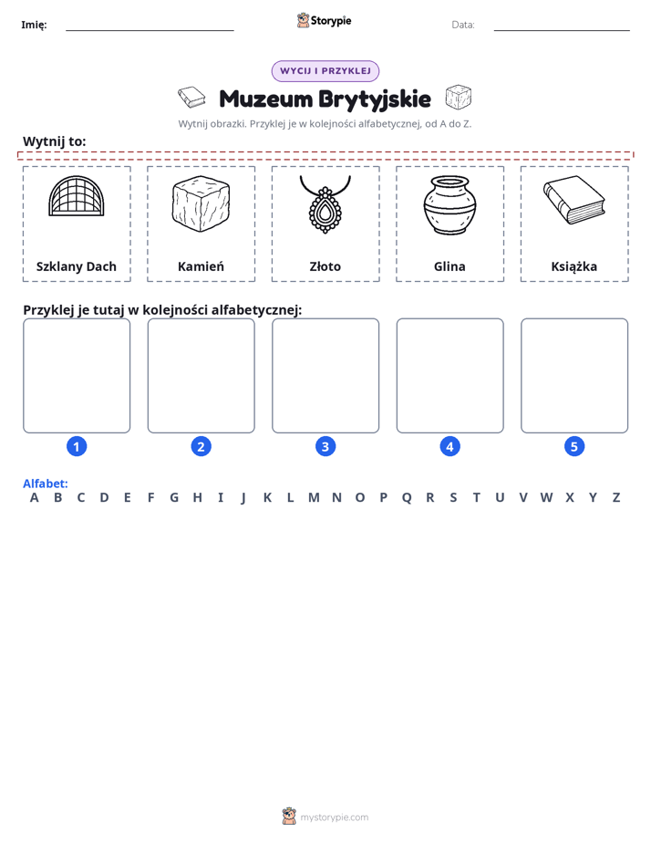 Wytnij i Wklej Alfabet