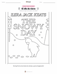 Página para colorear de Un día de nieve para niños