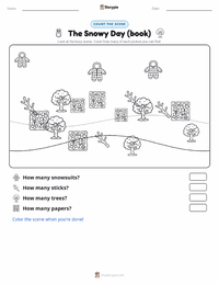 The Snowy Day (book) printable worksheet preview