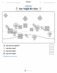 Karlı Bir Gün yazdırılabilir çalışma sayfası önizlemesi