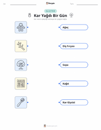 Karlı Bir Gün çocuklar için yazdırılabilir çalışma sayfası