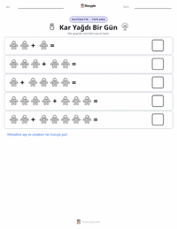 Karlı Bir Gün yazdırılabilir çalışma sayfası önizlemesi