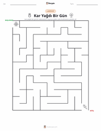 Karlı Bir Gün yazdırılabilir çalışma sayfası önizlemesi