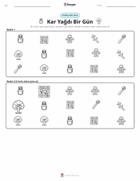 Karlı Bir Gün yazdırılabilir çalışma sayfası önizlemesi