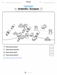Cinderella - European printable worksheet preview