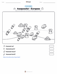 Assepoester - Europees afdrukbare werkblad voorbeeld