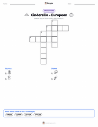 Cinderella - European printable worksheet preview